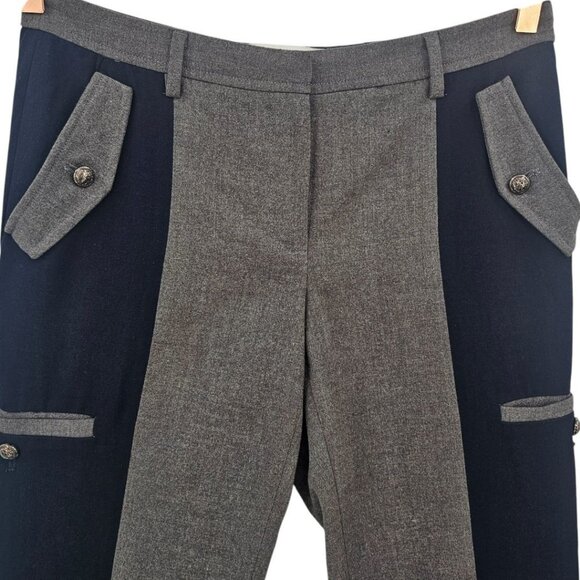 Anthropologie Womens 4 Leifsdottir Navy Gray Colorblock Pants - Picture 3 of 15